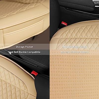Luxury Black Leatherette Car Seat Bottom Covers for Front Seats, 2-pack  Nonslip Padded Car Seat Cushions With Storage Pockets for Cars 