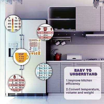 Kitchen Conversion Chart Magnet, Metric Conversion Chart for Cooking  Conversion Chart Guide Including Liquid Volumes, Dry Weights, Liquid  Conversions