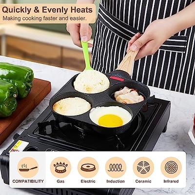 MyLifeUNIT Aluminum 4-Cup Egg Frying Pan, Non Stick Egg Cooker Pan