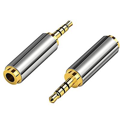 Monoprice 2.5mm TRS Stereo Plug to 3.5mm TRS Stereo Jack Adapter, Gold  Plated