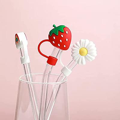 2pcs Strawberry Decor Straw Cover