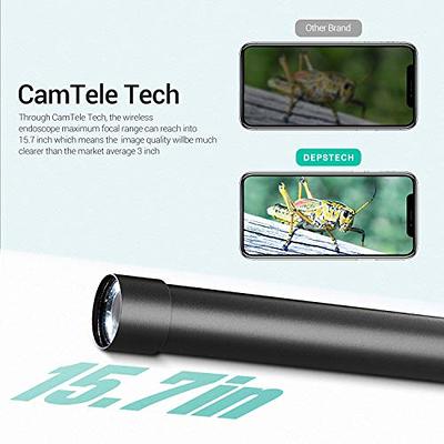 Wireless Endoscope Camera, DEPSTECH 5.5mm WiFi Borescope with 2200 mAh  Battery, 1080P HD Semi-Rigid Snake Camera for iPhone, Android, Tablet,  Sewer
