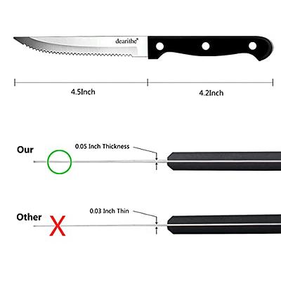 dearithe Steak Knives Set of 24, Black Full-Tang and Triple Rivet Serrated Steak  Knife Set,Stainless Steel Sharp Blade,4.5 In, For Restaurant Kitchen  Tableware Camping,Dishwasher Safe - Yahoo Shopping