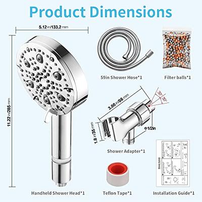 HOPOPRO NBC News Recommended 2 PCS 5 Modes High Pressure Shower