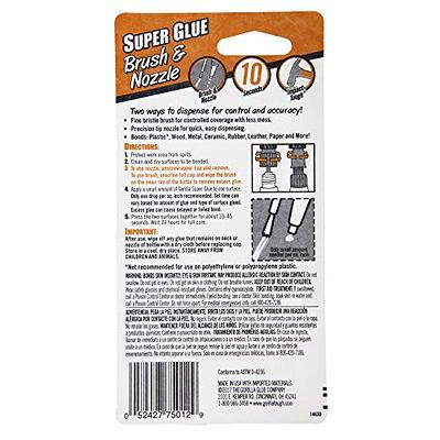 Gorilla Super Glue with Brush & Nozzle Applicator, 12 Gram, Clear