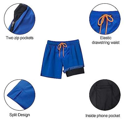 TONLEN Mens Swimwear Sports Shorts Swim Trunks with Zipper Pockets