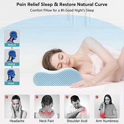 HOMCA Side Sleeper Pillow, Memory Foam Pillow with U-Shaped Contoured  Support for Neck Pain Relief, Neck Support Pillow for Sleeping with  Removable