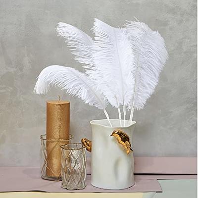 White Large Feathers for Vase and Centerpieces: 24 Pcs 10-12