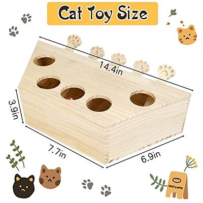 kathson Cat Enrichment Toys for Indoor Cats, Solid Wood Kitten Whack A Mole  Interactive Box Catch Mice Game Cat Puzzle Toy for All Ages Cats Kittens  Exercise Puzzle Relieve Boredom - Yahoo