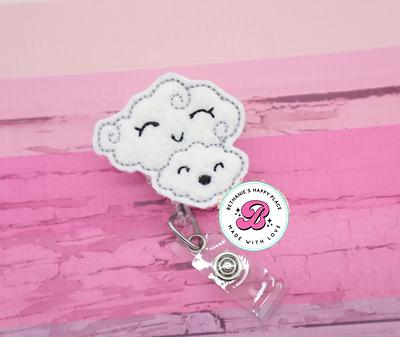Cloud Badge Reel - Cloud Holder Clip Cute Nurse Retractable Id
