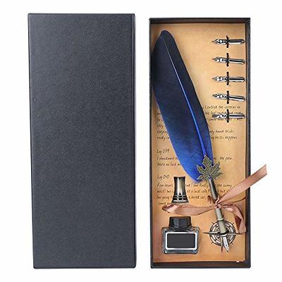 Karhood Feather Quill Pen and Ink Set - Antique Calligraphy Dip