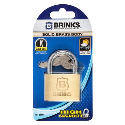 Brinks, Solid Brass, 50mm Resettable Combination Padlock with 1in