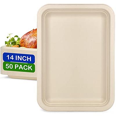 Hihomry Compostable Heavy Duty Paper Plates 10 Inch, Disposable
