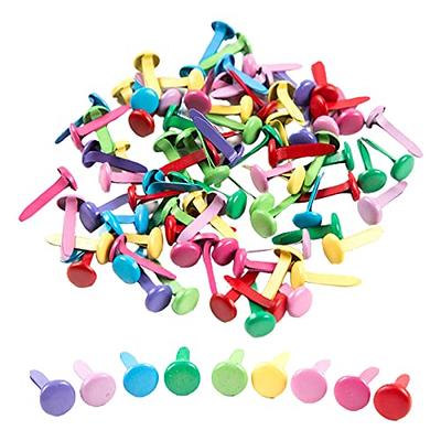 100 Pcs Multicolor Mini Brad Fasteners Round Paper Fasteners Brads for Paper Craft DIY Stamping Scrapbooking(Gold)