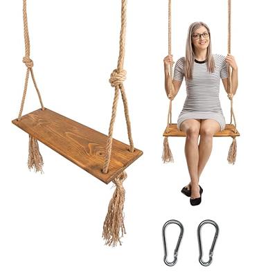 NOSTIFY Wooden Swing Seat, Nostalgic Outdoor Wood Swing for Kids