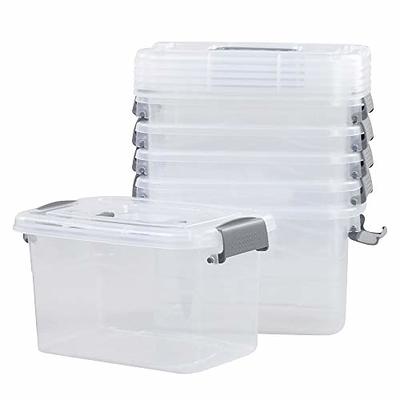 Citylife 1.3 QT 10 Packs Small Clear Storage Bins with Lids