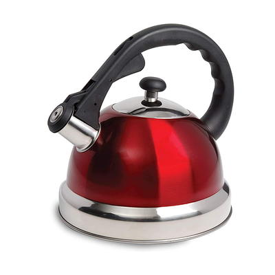 Mr. Coffee Carterton Stainless Steel Whistling Tea Kettle, 1.5 qt, Silver