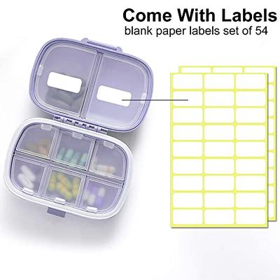 Meacolia 3 Pack 8 Compartments Travel Pill Organizer Moisture Proof Small Pill Box for Pocket Purse Daily Pill Case Portable Medicine Vitamin Holder