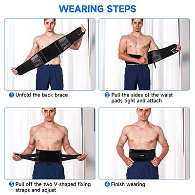 Back Lumbar Support Belt, Back Brace, Breathable Adjustable Lower Back  Brace with Stays and Springs for Pain Relief,L