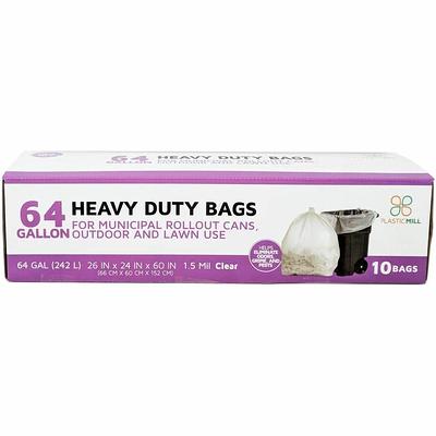 61 in. W x 68 in. H 95 Gal. - 96 Gal. 2.0 mil Clear Gusse Seal Low Density  Trash Bags (50-Case)