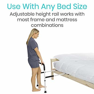 Mybow Bed Rails for Elderly Adults Assist Rail Medical Safety Assisting  Guard Rails Bed Railing Cane Bedside Handle Slides Under Mattress Grab Bar  for