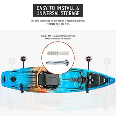 Indoor & Outdoor Kayak Wall Mount | 4 Kayak Rack Organizer Indoor | StoreYourBoard