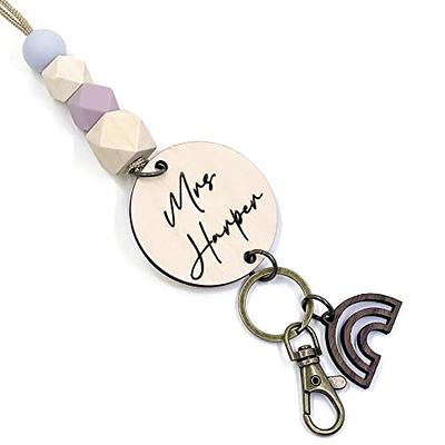 Cute Silicone Beaded Teacher Lanyard Necklace Key Lanyard Keychain Id  Holder Teacher Lanyards for Id Badges and Keys for Women Employees Students  (Cute Lanyard-01) - Yahoo Shopping