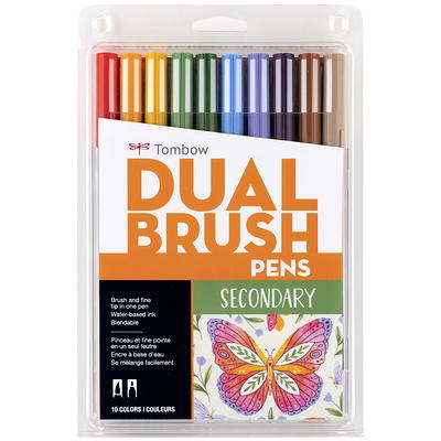 Dual Brush Pen Art Markers, Pastel, 6-Pack