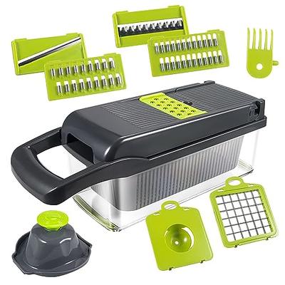 Vegetable Chopper - Multi functional 12-in-1 Food Choppers Onion Chopper  Vegetable Slicer Cutter with Multi-Blades,Colander Basket,Container for