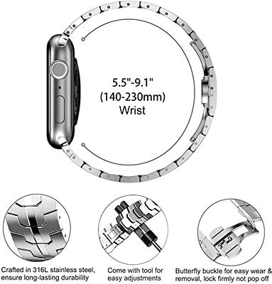 Stainless Steel Strap For Apple Watch Band 7 8 9 45mm 41mm Butterfly Metal  Link Bracelet IWatch Ultra 2 49mm 6 SE 5 44mm 40mm
