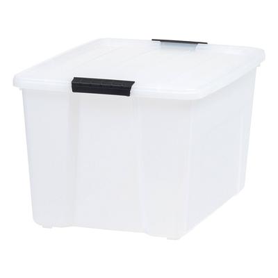 IRIS 53.65qt Stack and Pull Clear Storage Bin with Lid Natural