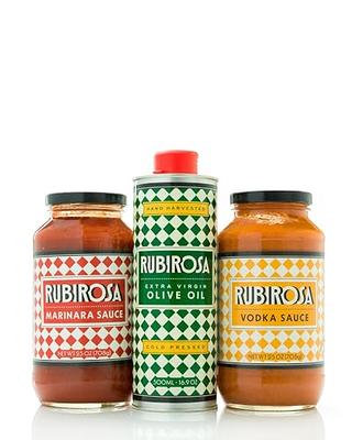  RUBIROSA Signature Cucina Combo Extra Virgin Olive Oil, Vodka  Sauce, Marinara Sauce I Cold Pressed Italian EVOO I Vodka Pasta Sauce I  Tomato Sauce (25 oz Marinara & Vodka Sauce