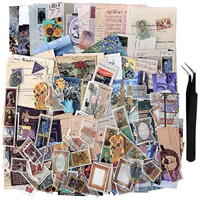 Vintage Scrapbook Supplies Pack (200 Pcs) for Art Journaling Junk Journal Planners DIY Paper Stickers , As Shown