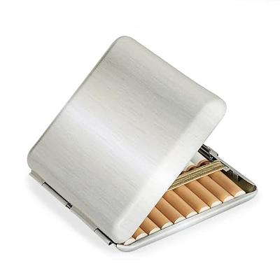  Metal Cigarette Case Box - Small Cigarette Case Ciggerate Holder  Case,Double Sided Spring Clip Open Pocket Holder for 14 Cigarettes,Cigarette  Case for Men and Women (Golden) : Health & Household