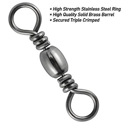 AMYSPORTS High Strength Fishing Swivels Barrel Solid Ring Barrel Fishing  Swivel Rolling Fishing Tackle Line Connector Saltwater Freshwater Stainless