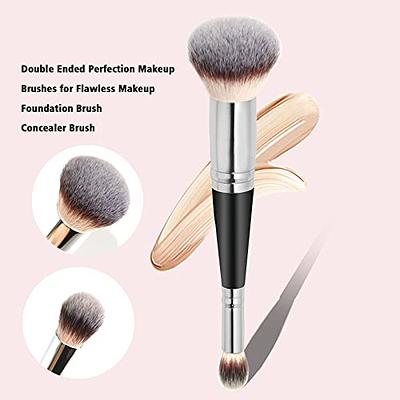 Bewudy 3 Pcs Concealer Brush Set, Angled Concealer Brushes for Under Eye,  Nose Contour Brush Professional Foundation Brush Buffing Stippling, Face