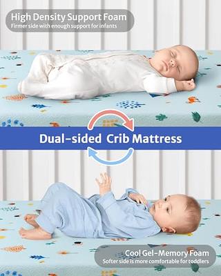 VEVOR Crib Mattress Two-Sided Breathable Toddler Mattress of Memory Foam Baby Mattress for Infant and Toddler with 2 Waterproof Covers for