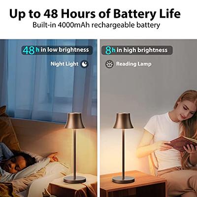 1 pc Touch Cordless Lamp,Rechargeable Table lamp,3-Colors Portable Table  lamp,Cordless Table Lamps for Home,Battery Operated Table lamp,for  Bedroom/Bedside/Outdoor(Gold)