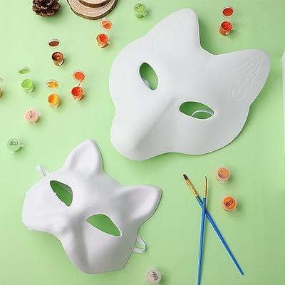 Gadpiparty 10 Pcs cat face mask White Masquerade mask Blank Masks to Paint  Empty cat mask DIY Painting Cat Mask DIY mask Party Cosplay Masks The mask