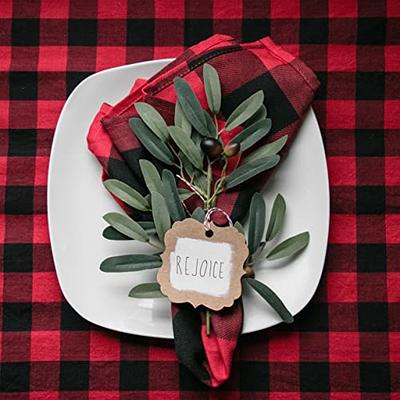 All Cotton and Linen Cloth Napkins Set of 6, Red Cotton Napkins, Cotton  Dinner Napkins, Buffalo Plaid Napkins, Red Checkered Napkins Washable