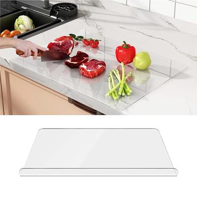 Clear Acrylic Cutting Board with Lip for Kitchen Counter - Food