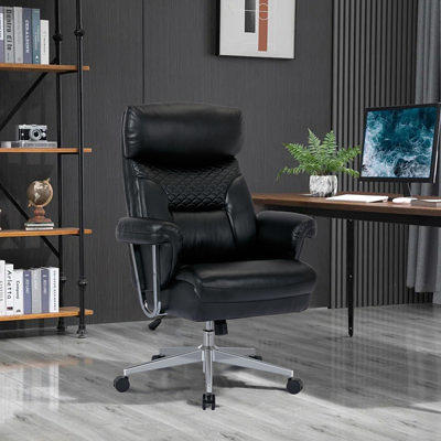 Temesgen Padded Executive Leather Office Chair with Heavy-duty Base, Padded  Armrest and Oversized Seat Cushion - Yahoo Shopping