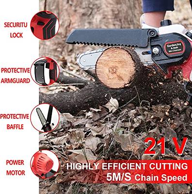 48V Cordless Mini Chainsaw, 4-Inch Portable Handheld Chain Saw