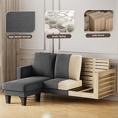 Two Seater Modular Sectional Sofa Linen Fabric Sofa Couch with Ottoman,  Seat Cushion and Back Cushion Removable and Washable - Yahoo Shopping