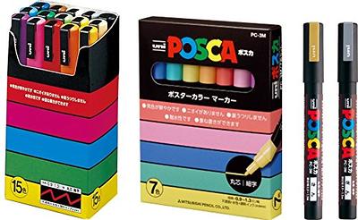 24 Posca Paint Markers, 3M Fine Posca Markers with Reversible Tips, Posca  Marker Set of Acrylic Paint Pens | Posca Pens for Art Supplies, Fabric