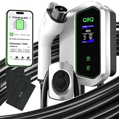 voltfanty Portable EV Charger, NEMA 5-15 110v-120v Level 1 EV  Charger,Adjustable Amp 6A/10A/13A/16A with 16.4Ft Cable, Home Electric Car  Charger