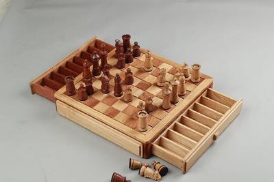 Handmade Wood Chess Board Walnut & Maple Solid Wood Luxury Gift