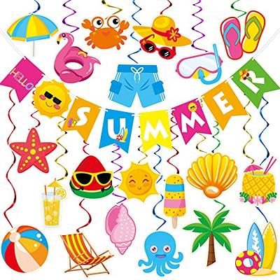 Summer Party Decorations - 61 Pcs Beach Party Decorations Pool