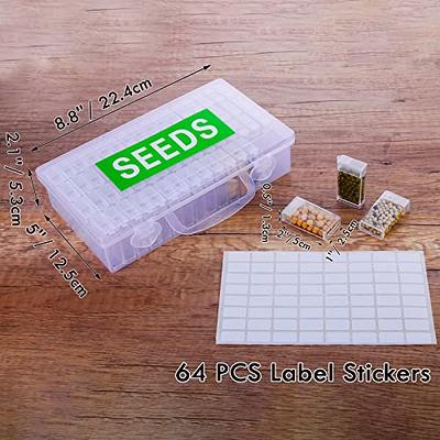 60-Slots Seed Storage Organizer, Sturdy Seed Organizer Storage Box with  Label Stickers, Seed Storage Container for Flower Vegetable Plants Garden