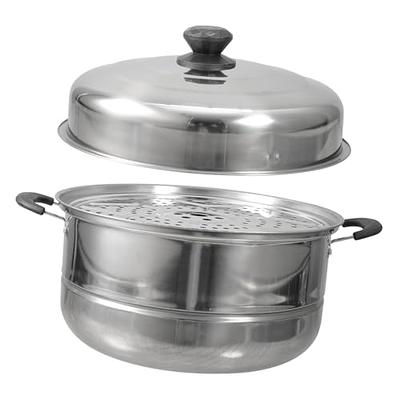 SWOOMEY 1pc Stainless Steel Steamer Kitchen Hot Pot Soup Steaming Pot  Stackable Steamer Rice Double Layer Food Steamer Food Steamers Double- layered Stockpot Work Soup Pot Vegetable - Yahoo Shopping